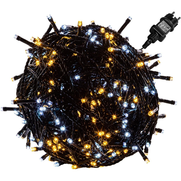 DWUKOLOROWE LAMPKI CHOINKOWE 400 LED OZDOBA ŚWIĄTECZNA ŁAŃCUCH ŚWIETLNY