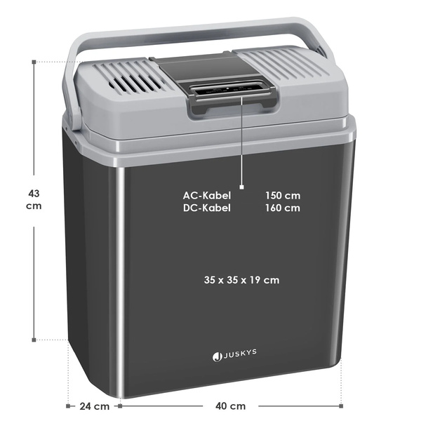 LODÓWKA TURYSTYCZNA 24L SAMOCHODOWA 12V ELEKTRYCZNA 230V PODGRZEWA CHŁODZI