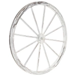 DREWNIANE KOŁO DEKORACYJNE WHITEWASH 90 CM VINTAGE DEKORACJA WESTERN