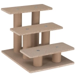 SCHODKI DLA PSA KOTA ZWIERZĄT SCHODY TIMMY 36 CM 3 STOPNIE SZARE PLUSZOWE