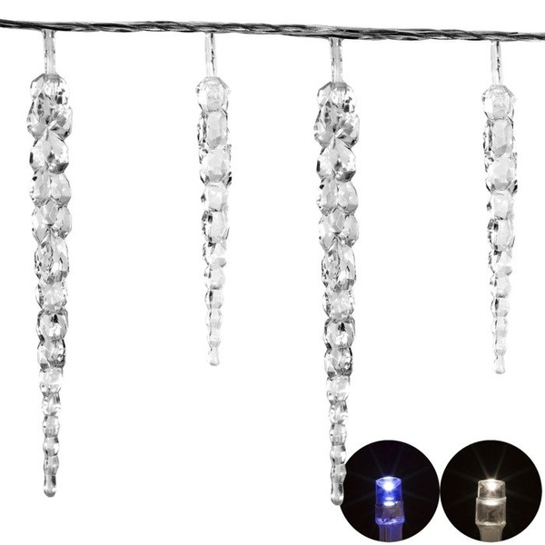 LAMPKI ŚWIĄTECZNE SOPLE 40 DIOD OZDOBA ŚWIĄTECZNA + PILOT