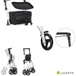 CZARNO BIAŁY ROLLATOR BALKONIK NA KÓŁKACH REHABILITACYJNY CHODZIK