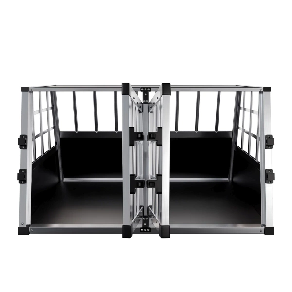 TRANSPORTER DLA PSA ZWIERZĄT ALUMINIOWA KLATKA PODRÓŻNA DO SAMOCHODU L-XL