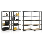 4x REGAŁ MAGAZYNOWY 180x90x40CM 3500KG SZARY METALOWY PÓŁKI GARAŻ PIWNICA