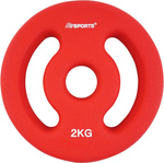 NEOPRENOWE OBCIĄŻENIA 2 X 2KG TALERZE ŻELIWNE KRĄŻKI 4KG