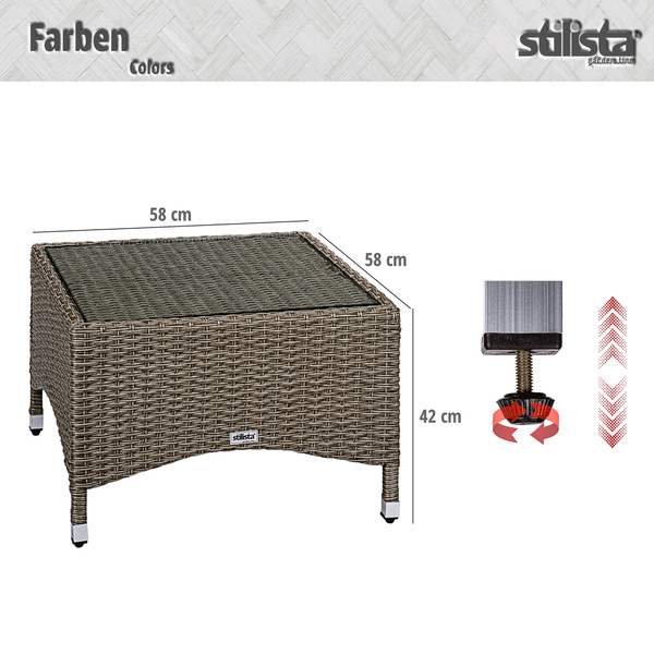 STOLIK KAWOWY 58 x 58 CM TECHNORATTAN TARAS