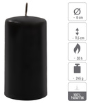 ŚWIECE STOŁOWE CZARNE 16 SZT 11,5x6CM ŚWIECZKI WALCOWE TRADYCYJNE KOLUMNOWE