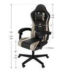 FOTEL GAMINGOWY BIUROWY KUBEŁKOWY GRACZA OBROTOWY HYPERSEAT CZARNY BEŻOWY