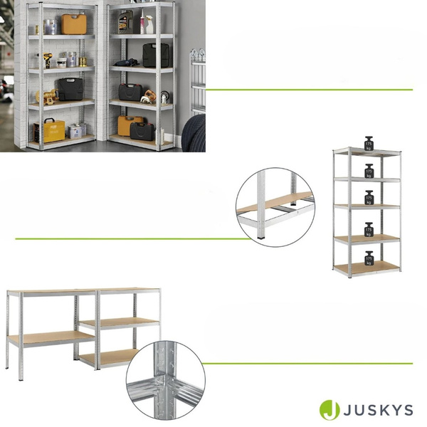 2x REGAŁ MAGAZYNOWY 180x90x40 CM 1750KG METALOWY PÓŁKI GARAŻ PIWNICA