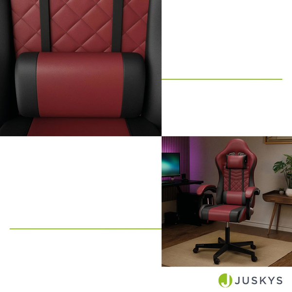 FOTEL GAMINGOWY BIUROWY KUBEŁKOWY GRACZA OBROTOWY HYPERSEAT BORDOWY CZARNY