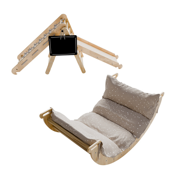 ZESTAW WSPINACZKOWY PLAC ZABAW DO DOMU DLA DZIECI BUJAK ZJEŻDŻALNIA ŚCIANKA