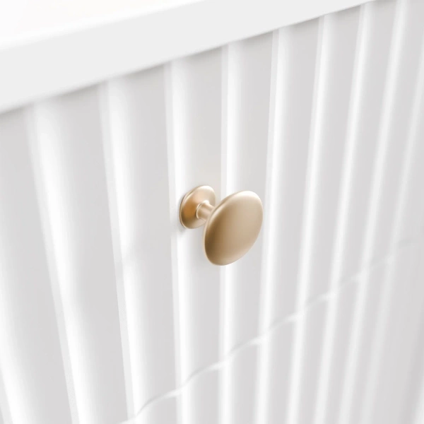 TOALETKA KOSMETYCZNA Z LUSTREM LED DO MAKIJAŻU WIZAŻU BIAŁA + ZŁOTO + PUFA