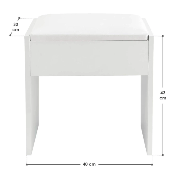 PUFA TABORET HOKER MELLY DO TOALETKI KOSMETYCZNEJ PODUSZKA Z EKOSKÓRY BIAŁY