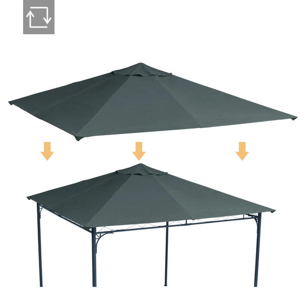 MATERIAŁ DACH NA PAWILON OGRODOWY TYPU 3x3 m 298x295 cm ALTANKE SZARY