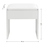 PUFA TABORET HOKER MELLY DO TOALETKI KOSMETYCZNEJ PODUSZKA Z EKOSKÓRY BIAŁY