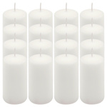 ŚWIECE STOŁOWE BIAŁE 16 SZT 10x5 CM DEKORACYJNE ŚWIECZKI WALCOWE TRADYCYJNE