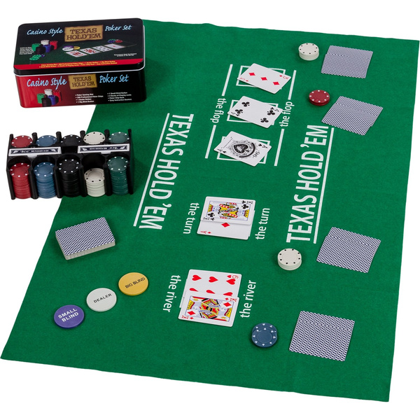 ZESTAW DO GRY W POKERA ŻETONY 200 SZT KARTY MATA BLACK JACK