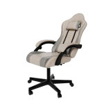 FOTEL GAMINGOWY BIUROWY KUBEŁKOWY GRACZA OBROTOWY HYPERSEAT BEŻOWY SZARY