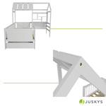 ŁÓŻKO DZIECIECE DOMEK YARI 90x200 CM Z SZUFLADĄ BIURKIEM DLA DZIECKA BIAŁE