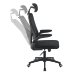 ERGONOMICZNY FOTEL BIUROWY GAMINGOWY OBROTOWY ODDYCHAJĄCY CZARNY