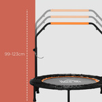 TRAMPOLINA 102 CM FITNESS SKŁADANA Z REGULOWANYM UCHWYTEM CZARNA