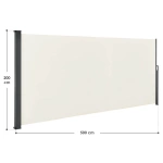 BEŻOWA MARKIZA BOCZNA 500x200 CM WYSUWANA ROLETA OSŁONA TARASOWA PARAWAN 