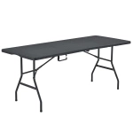ZESTAW OGRODOWY CATERINGOWY PIWNY BANKIETOWY STÓŁ 180 CM + 2x ŁAWKA RATTAN