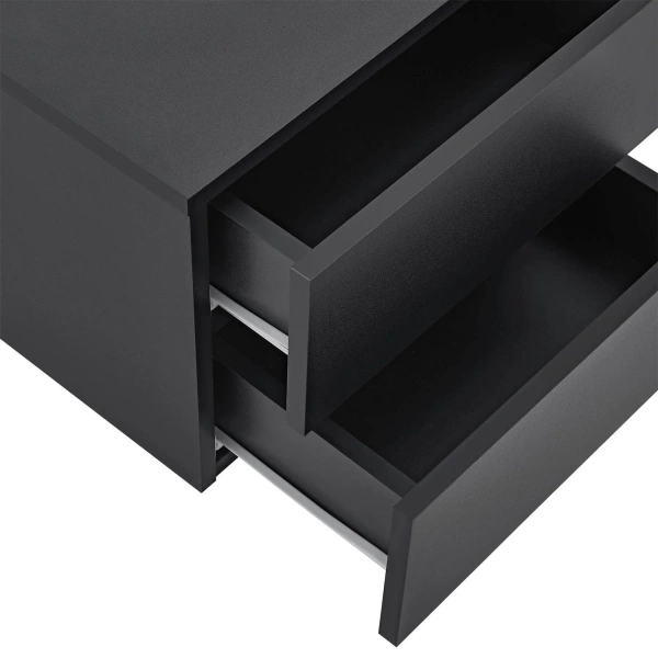 WISZĄCA SZAFKA NOCNA 2 SZUFLADY 40x29x30 CM CZARNY MAT NOWOCZESNA