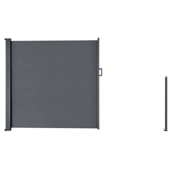 SZARA MARKIZA BOCZNA ROZSUWANA 500x200 CM WYSUWANA ROLETA OSŁONA TARASOWA