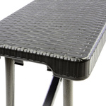 ŁAWKA SKŁADANA180 CM BANKIETOWA CAMPINGOWA CZARNA STYL RATTAN DO 200 KG