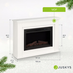 KOMINEK ELEKTRYCZNY 2000W BIAŁY Z EFEKTEM PŁOMIENIA 2 TRYBY GRZANIA + LED