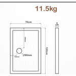 BRODZIK PRYSZNICOWY PROSTOKĄTNY POSADZKOWY 120x70 AKRYLOWY BIAŁY SLIM 5 CM