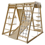 PLAC ZABAW DLA DZIECI DO DOMU DOMOWY DZIECIĘCY DREWNIANY + HUŚTAWKA ŚCIANKA