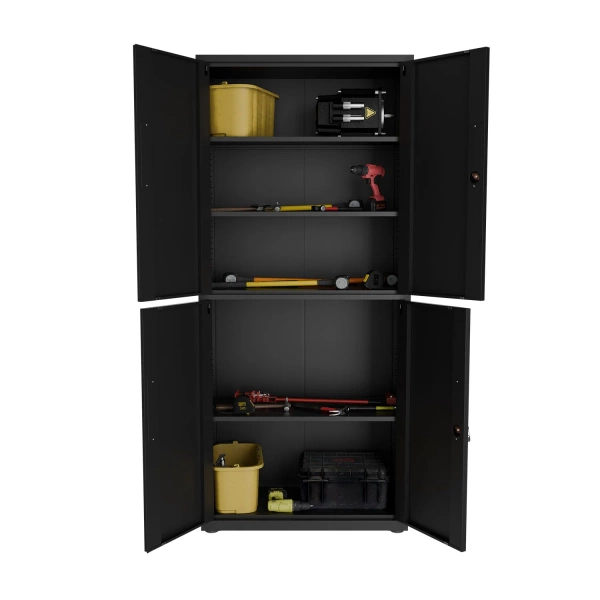 SZAFA METALOWA BIUROWA NA DOKUMENTY AKTA KLUCZ WARSZTATOWA DO GARAŻU CZARNA
