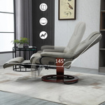 FOTEL RELAKSACYJNY TELEWIZYJNY WYPOCZYNKOWY ROZKŁADANY OBROTOWY SZARY