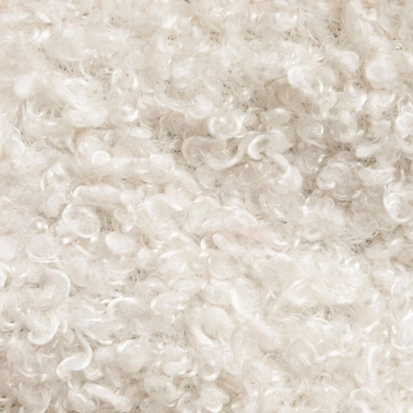 KRZESŁO TAPICEROWANE 360° DO SALONU JADALNI JASNOBEŻOWE ECRU KREMOWE BOUCLE