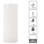 ŚWIECE STOŁOWE BIAŁE RUSTYKALNE 4 SZT 7,5x20 CM ŚWIECZKI WALCOWE KOLUMNOWE