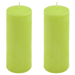 ŚWIECE STOŁOWE ZIELONE 2 SZT 20x7,5CM ŚWIECZKI WALCOWE TRADYCYJNE KOLUMNOWE
