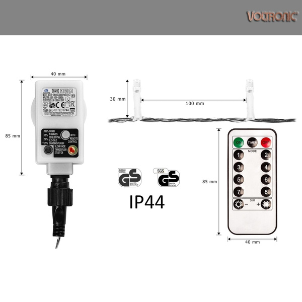 LAMPKI CHOINKOWE 400 DIOD LED OZDOBA ŚWIĄTECZNA ŁAŃCUCH ŚWIETLNY + PILOT