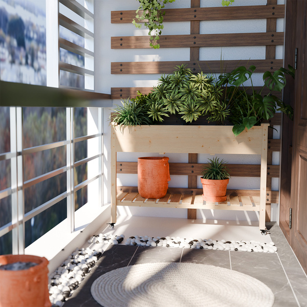 WARZYWNIK SKRZYNIA NA WARZYWA WARZYWNIAK BALKON TARAS OGRÓD KÓŁKA WŁÓKNINA