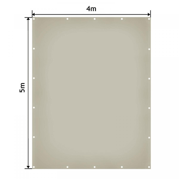 SZARA PLANDEKA 4x5 M 650G/M2 PRZEMYSŁOWA OCHRONNA Z OCZKAMI OKRYCIOWA