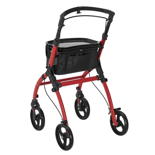 CZERWONY ROLLATOR BALKONIK NA KÓŁKACH REHABILITACYJNY CHODZIK