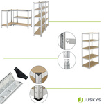 4x REGAŁ MAGAZYNOWY 180x90x40CM 3500KG SREBRNY METALOWY PÓŁKI GARAŻ PIWNICA