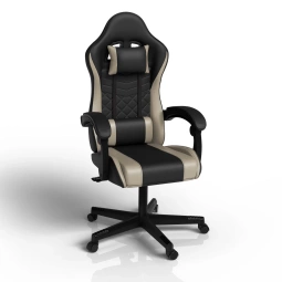 FOTEL GAMINGOWY BIUROWY KUBEŁKOWY GRACZA OBROTOWY HYPERSEAT CZARNY BEŻOWY