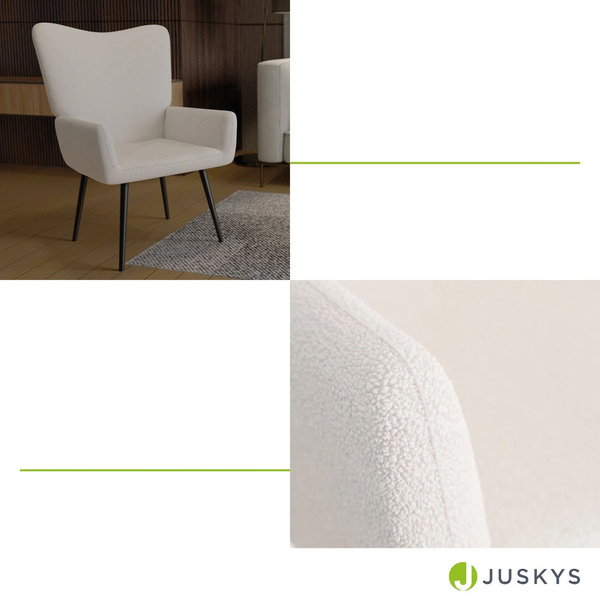 FOTEL USZAK RELAKSACYJNY WYPOCZYNKOWY SKANDYNAWSKI STYL DO KARMIENIA BEŻOWY