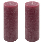 ŚWIECE STOŁOWE BORDOWE RUSTYKALNE 2 SZT 7,5x20CM ŚWIECZKI WALCOWE KOLUMNOWE