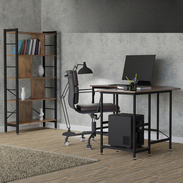 REGAŁ Z 4 PÓŁKAMI PRZEGRODAMI MODUŁOWY W STYLU LOFT INDUSTRALNYM VINTAGE