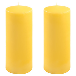 ŚWIECE STOŁOWE ŻÓŁTE 2 SZT 25x10 CM ŚWIECZKI WALCOWE TRADYCYJNE KOLUMNOWE