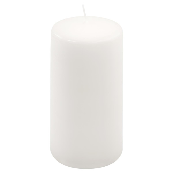 ŚWIECE STOŁOWE BIAŁE 2 SZT 15,5x7,5CM ŚWIECZKI WALCOWE TRADYCYJNE KOLUMNOWE