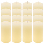 ŚWIECE STOŁOWE KREMOWE RUSTYKALNE 16 SZT 5x10 CM ŚWIECZKI WALCOWE KOLUMNOWE